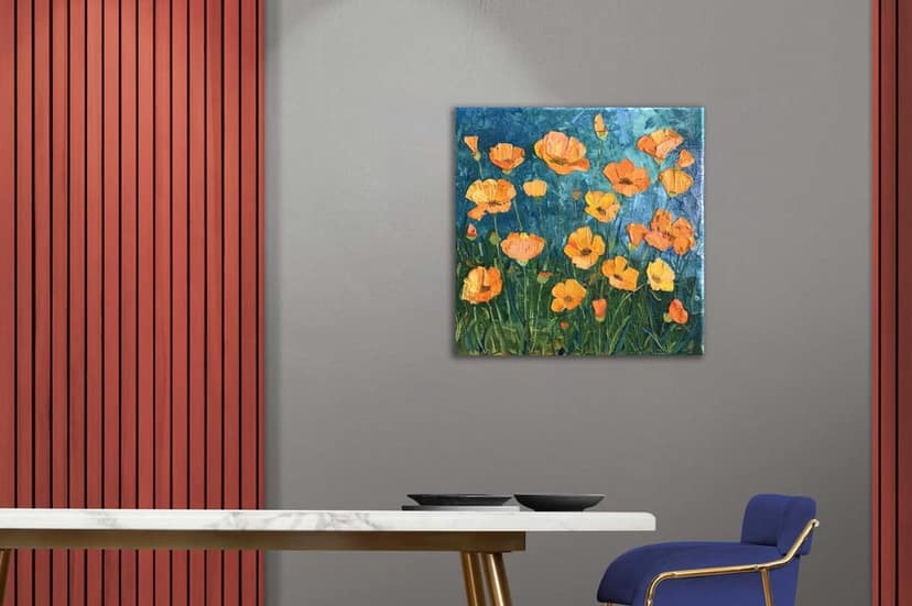 WHISPERS OF MEADOW 24in X 24in WITH BLACK FRAME