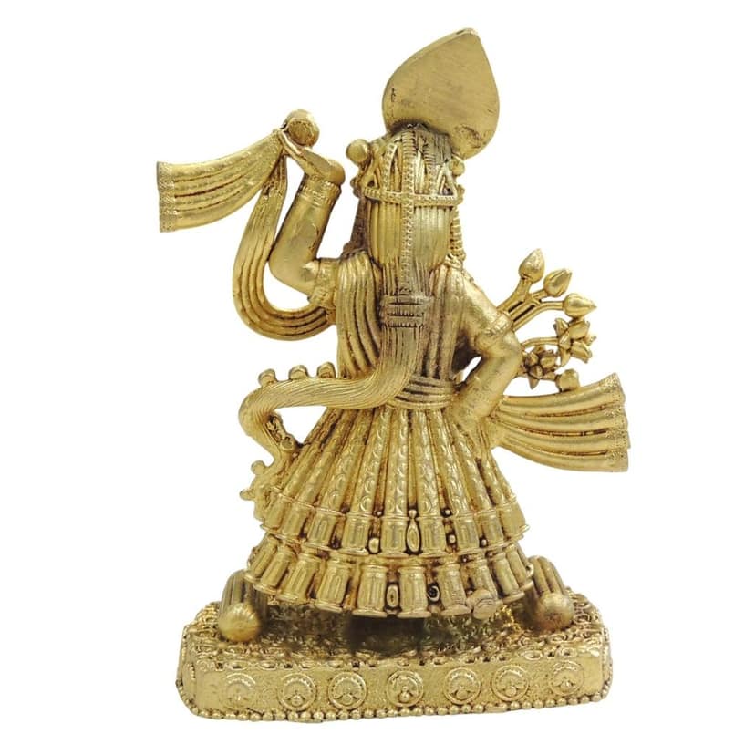 Brass Shrinath Ji God Idol | Krishna Form Decor, Height : 4 Inch (BSMAS1886 D) view 3
