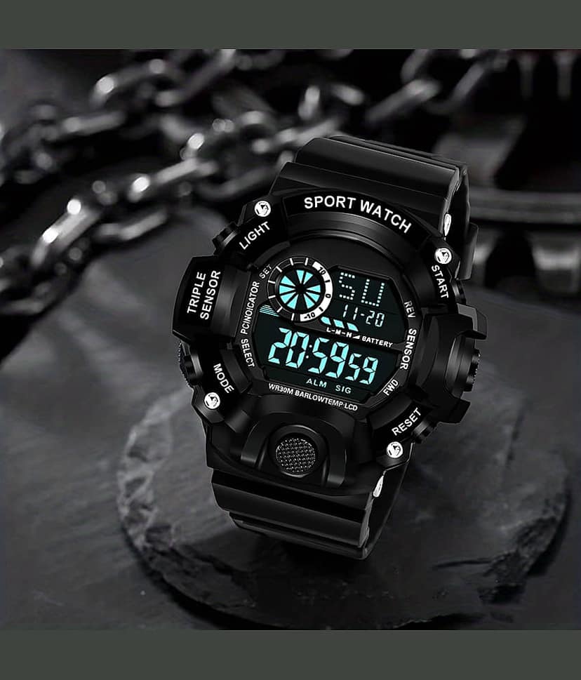 Trex Black Silicon Digital Men's Watch view 2