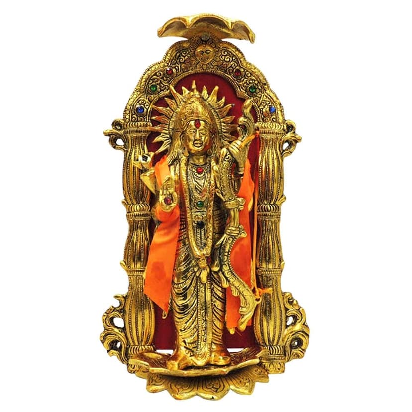 Aluminium Ram Ji Showpiece Statue - 13 Inch Religious Home Decor (ASMAS481 G) view 2