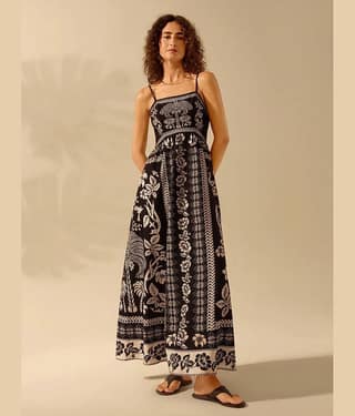 Sheetal associates Women Polyester Printed Fit & Flare Dress ( Off White )