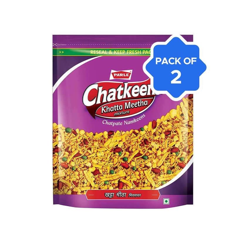 Parle Chatkeen Khatta Meetha Mixture Namkeen - Pack of 2