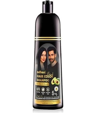 Adbeni Hair Color Shampoo Paraben Free Permanent Hair Color 400 mL Black