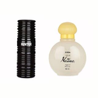 Ossa Gold Naina EDP Unisex Perfume 60ml And Hunter EDP Perfume For Men 60ml Long Lasting Fragrance (Pack of 2)