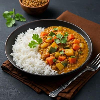 Dal Veg Curry Rice