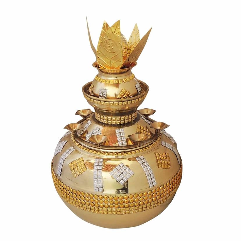 Brass Double Mangal Kalash , 10 Liter + 650 ML (ZMAS264 C) view 2