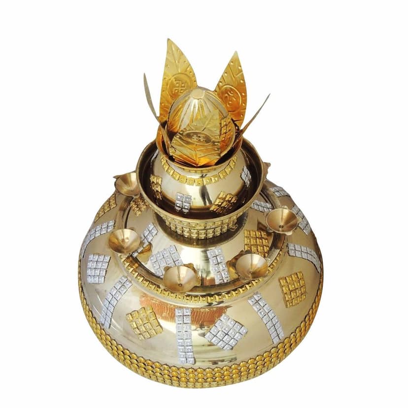 Brass Double Mangal Kalash , 10 Liter + 650 ML (ZMAS264 C) view 3