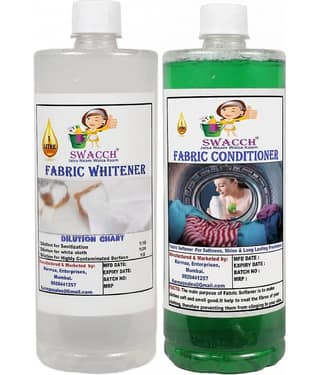 swacch Fabric Whitener and Fabric Conditioner Mogra I Softness , Shine and Stain Remover For Clothes 1 Litre Combo Pack of 2