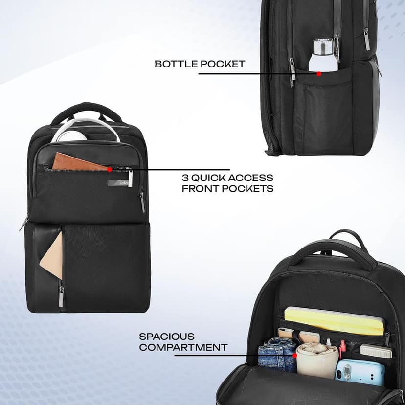 Xyro 25L Formal Laptop Backpack Bag for Man & Women, Ideal for Office Use/School/College Boys and Girls, 2 Compartment Bags with Organizer, Trolley Sleeve, 2 Front pockets, Premium Fabric view 2