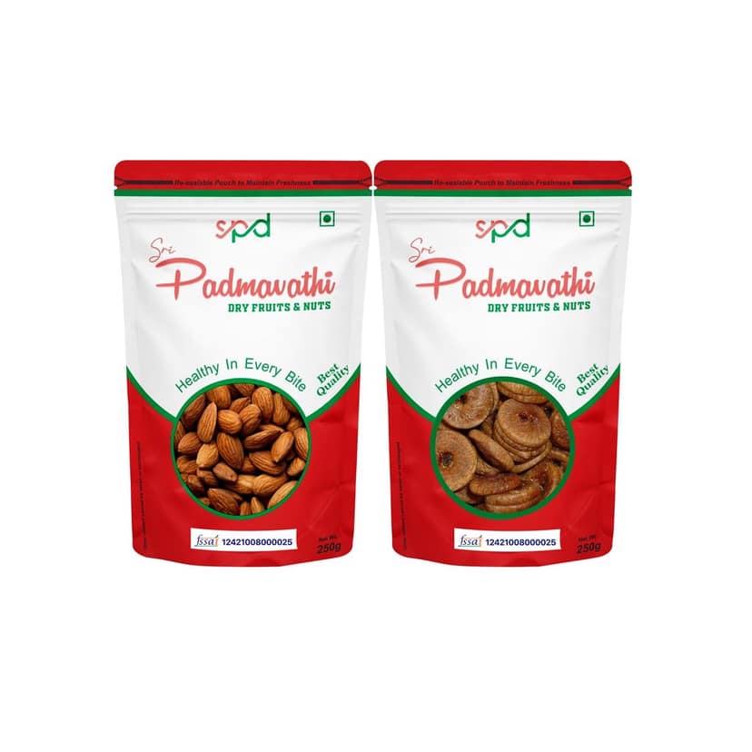 Sri Padmavathi Dry Fruit & Nuts ALMONDS/FIG -250g view 4