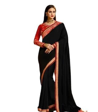 HHK Fashion Women's Work Rangoli Silk 5.5 Meter Saree with Unstitched Blouse Piece