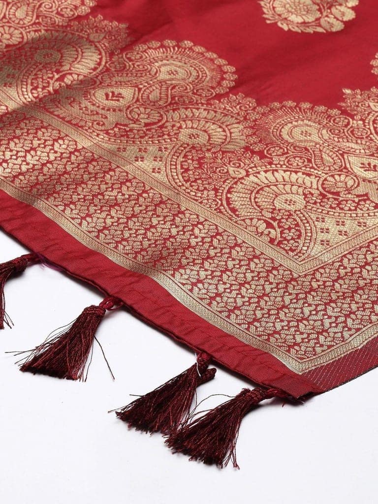 Women's Fancy Woven Banarasi Silk Dupatta view 3