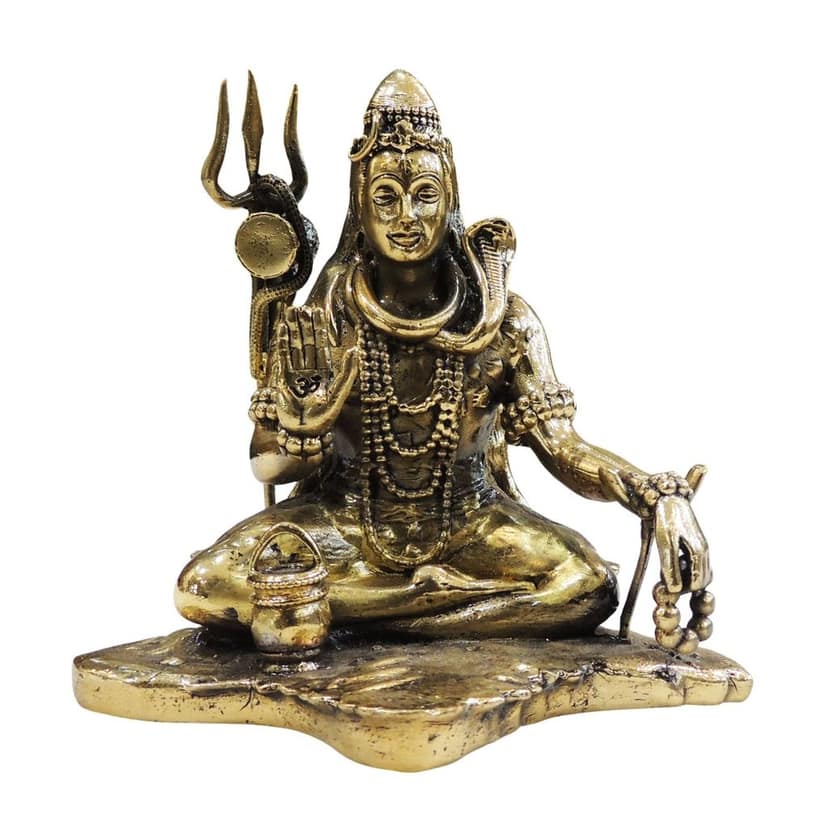 Pure Brass Shiv Ji Idol for Meditation & Temple, Height : 5 Inch (BSMAS1885 E) view 2