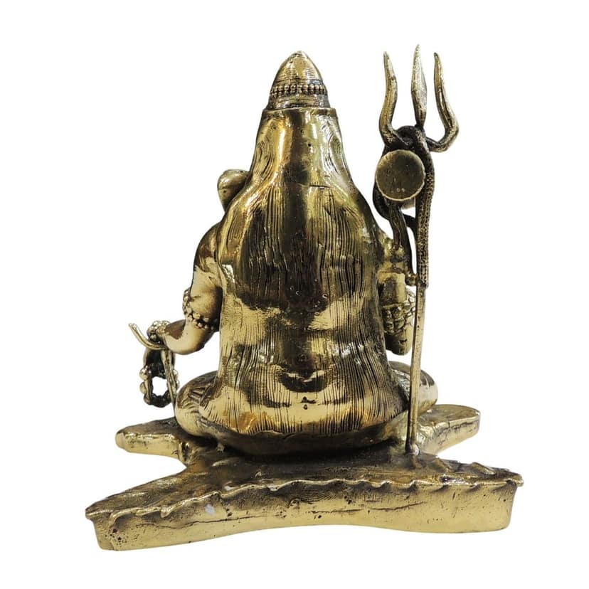 Pure Brass Shiv Ji Idol for Meditation & Temple, Height : 5 Inch (BSMAS1885 E) view 3
