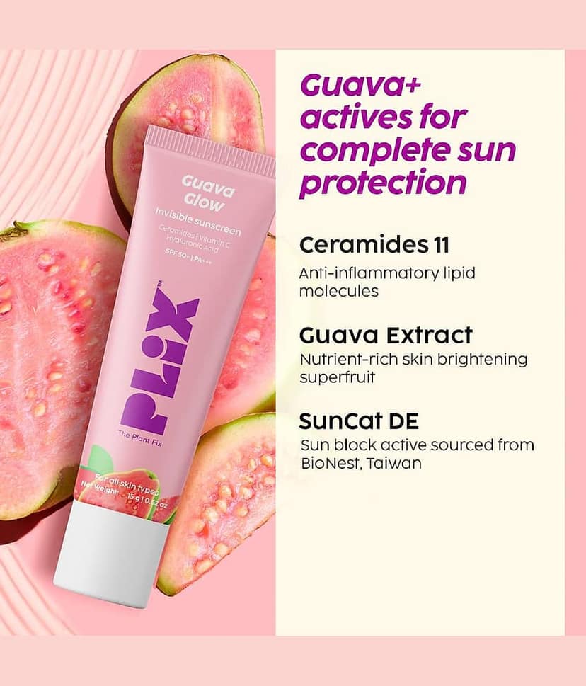PLIX THE PLANT FIX Guava Glow Invisible Sunscreen- 15 g view 2