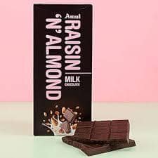 AMUL RAISIN ALMOND MILK CHOCOLATE 150GM
