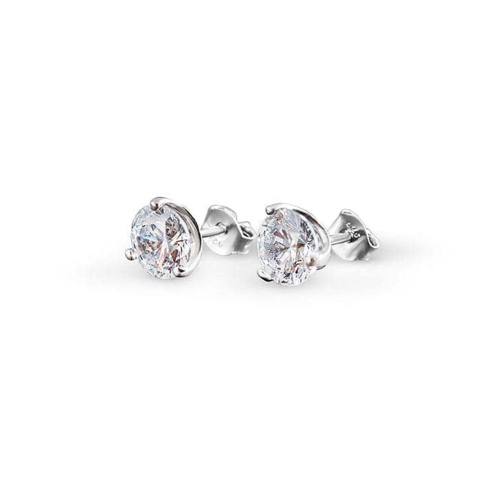 Silver Solitaire Dream 4 mm Earrings view 4