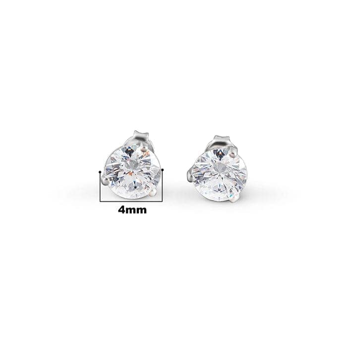Silver Solitaire Dream 4 mm Earrings view 5