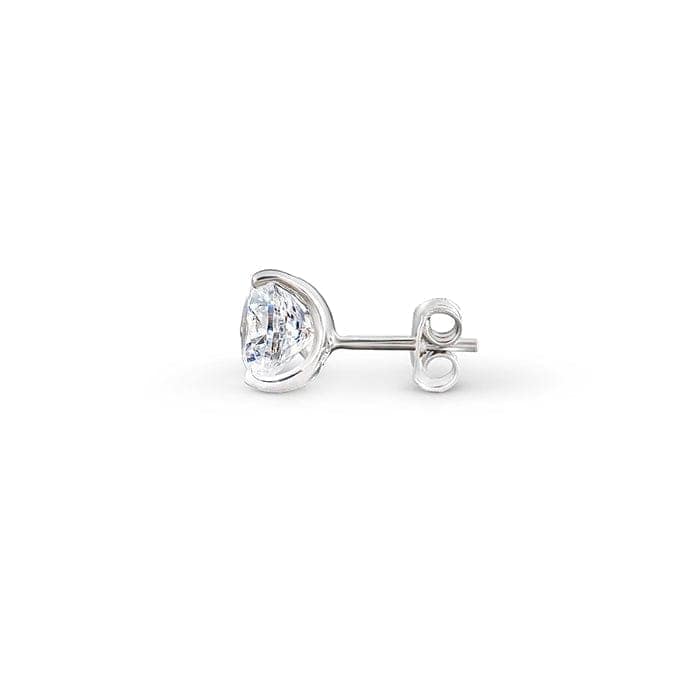 Silver Solitaire Dream 4 mm Earrings view 6