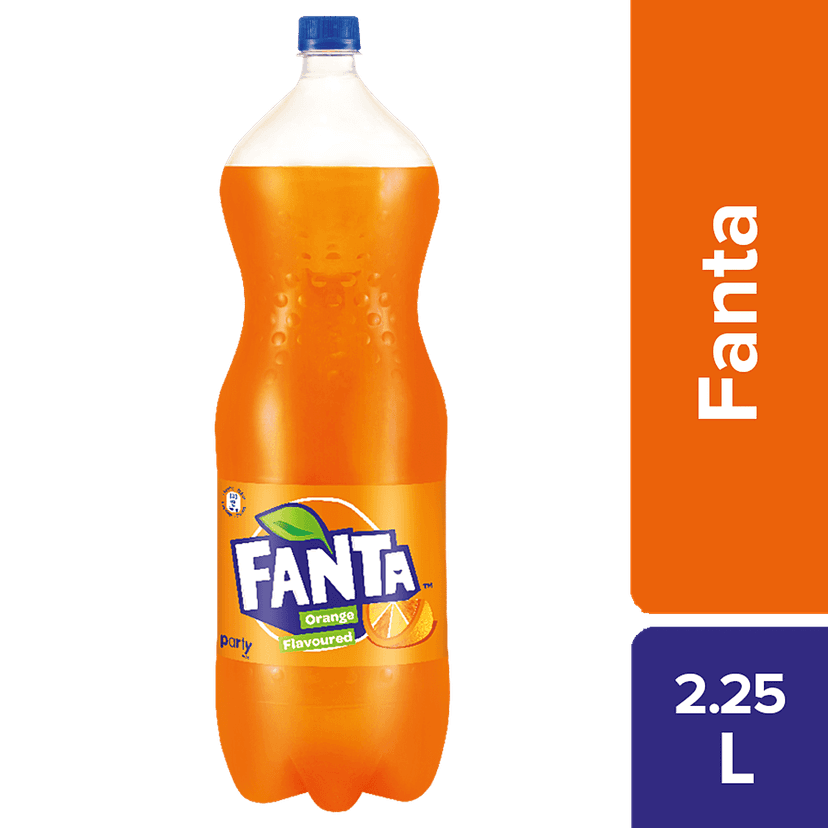 Fanta Soft Drink - Orange Flavour, 2.25 L Bottle