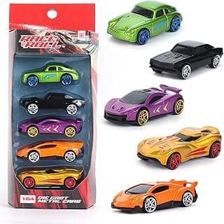 Amazon Brand - Jam & Honey Premium Die-Cast Metal Car|Free Wheel Toy Vehicle for Kids|Realistic Design|Vibrant Paint|No Assembly|Collectible Mini Car Model|Pack of 5|Multicolor