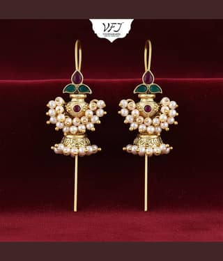 Vighnaharta Golden EarCuff Earrings ( Pack of 1 )