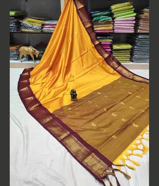 VEERAIVA Cotton Silk Embellished Saree With Unstitched Blouse Piece ( Multicolor2 )