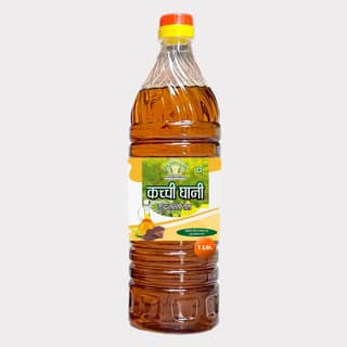Pure Mustard Oil 1 Litre by Agrobusiness Krishi Producer – Cold-Pressed, Natural & Farm-Fresh Kachhi Ghani Sarso Oil. (pack of 2) (pack of 2)