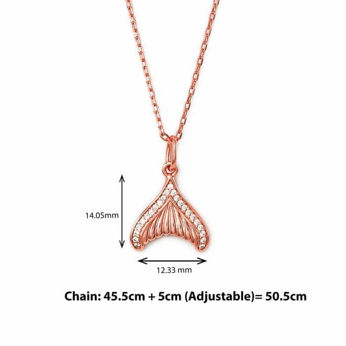 Rose Gold Mermaid's Tail Pendant with Chain view 4