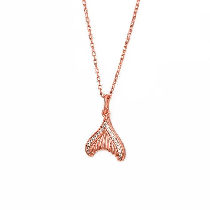 Rose Gold Mermaid's Tail Pendant with Chain view 5