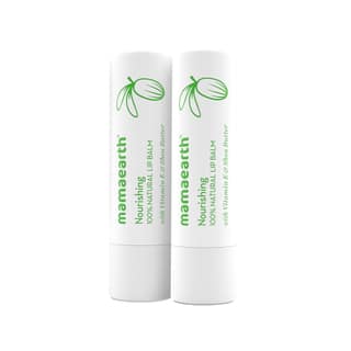 Mamaearth Nourishing 100% Natural Lip Balm with Vitamin E and Shea Butter 4 g - (Pack Of 2) Mamaearth Nourishing 100% Natural Lip Balm with Vitamin E and Shea Butter 4 g - (Pack Of 2) - White / 4 g (Pack of 2)