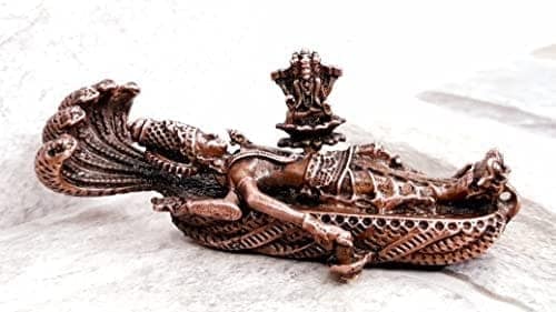 Searchers Paradise - Copper Idols Ranganadha Swamy,1.3 inches, Copper Handmade 100 Grams, Patina Antique Finish, Pack of 1 Piece