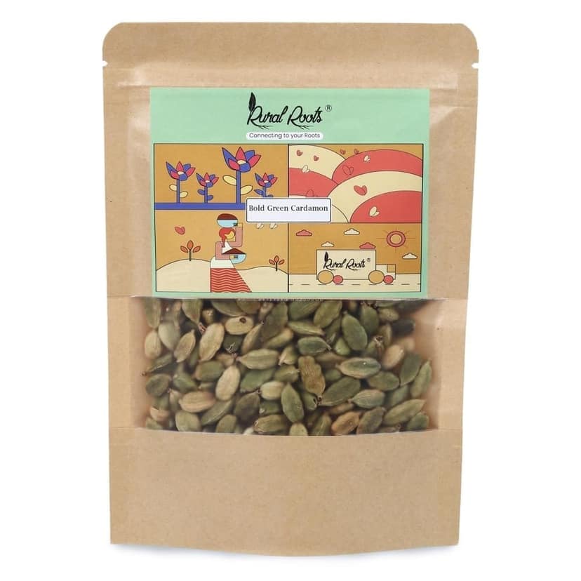 Rural Roots Whole Cardamom (Elaichi), 50g | Green Cardamom Small 7-8mm | Choti Elachi | Authentic Flavour for Cooking, Baking & Masala Blends - Rich Aroma & Natural Freshness