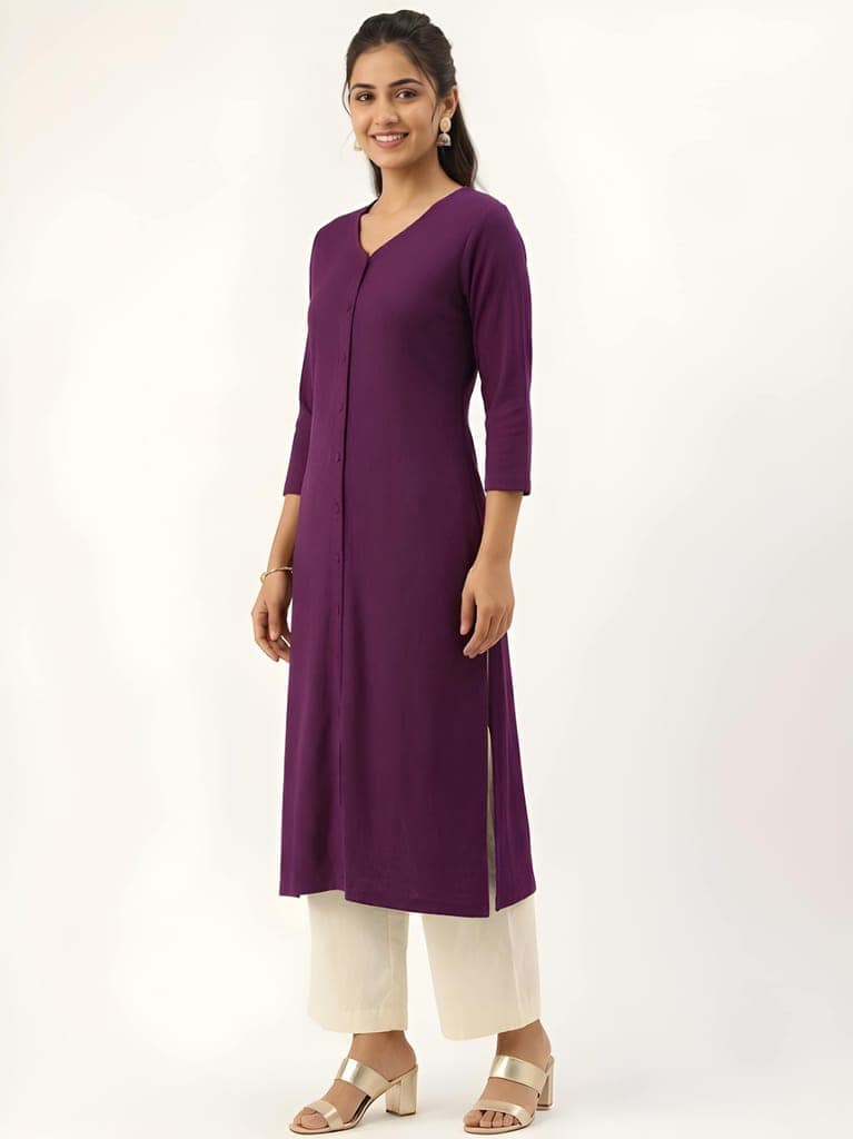 Long Kurti for Women, Stylish Traditional Wear, Elegant Ethnic Fashion Kurta for Office, College, Daily Wear and Special Occasions view 4