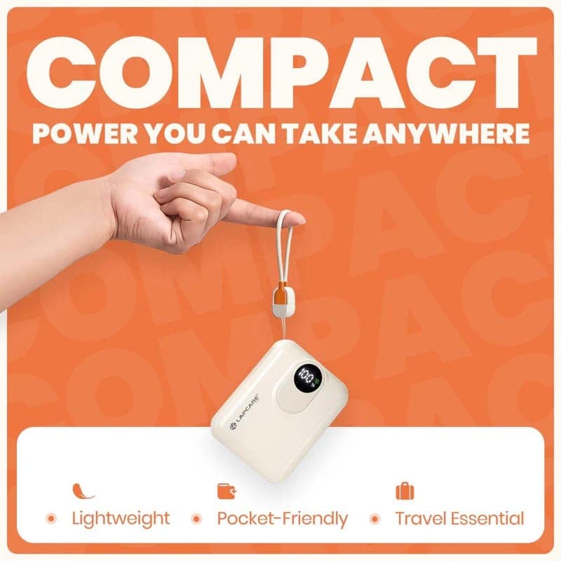 Lapcare Life 10000mAh Pocket Power Bank With 15W Mag-Safe Charging & Type C , Lightning cable (LOX-230) view 4