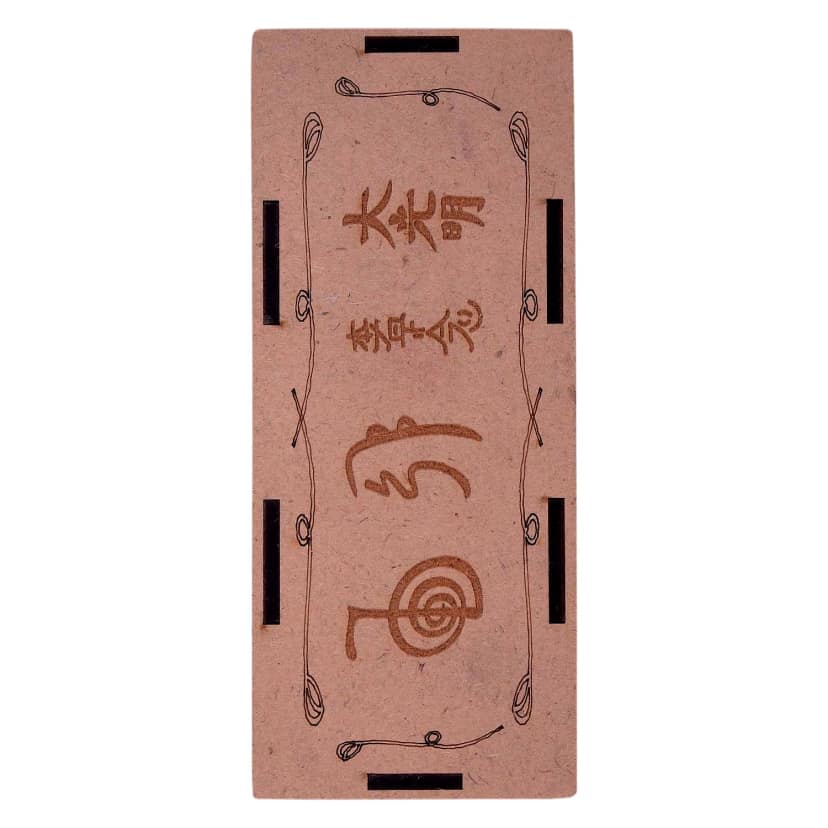 Set of 4 Usui Reiki Symbol Engraved, Black Tourmaline Stone, Oval Shape Usui Reiki Symbol, Reiki Set, Palm Stone, 4 Pcs with Wooden Box(KI_01) by Krishna Impex view 2