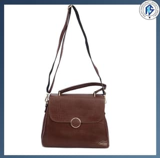 Genuine Leather Stylish Dark Brown Satchel Bag for Girls & Women - Dark Brown