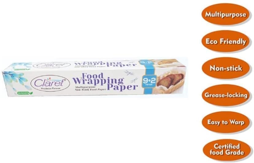 Claret 9+2 MTR Printed Food Wrapping Butter Paper Roll - Keeps Food Fresh & Hygienic, Durable & Multipurpose for Daily Use - Pack of 1 view 2