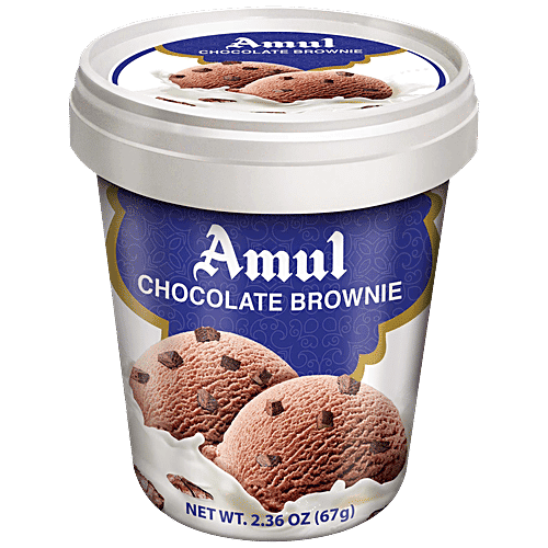 Amul Chocolate Brownie Ice Cream, 125 ml Plastic IML Cup