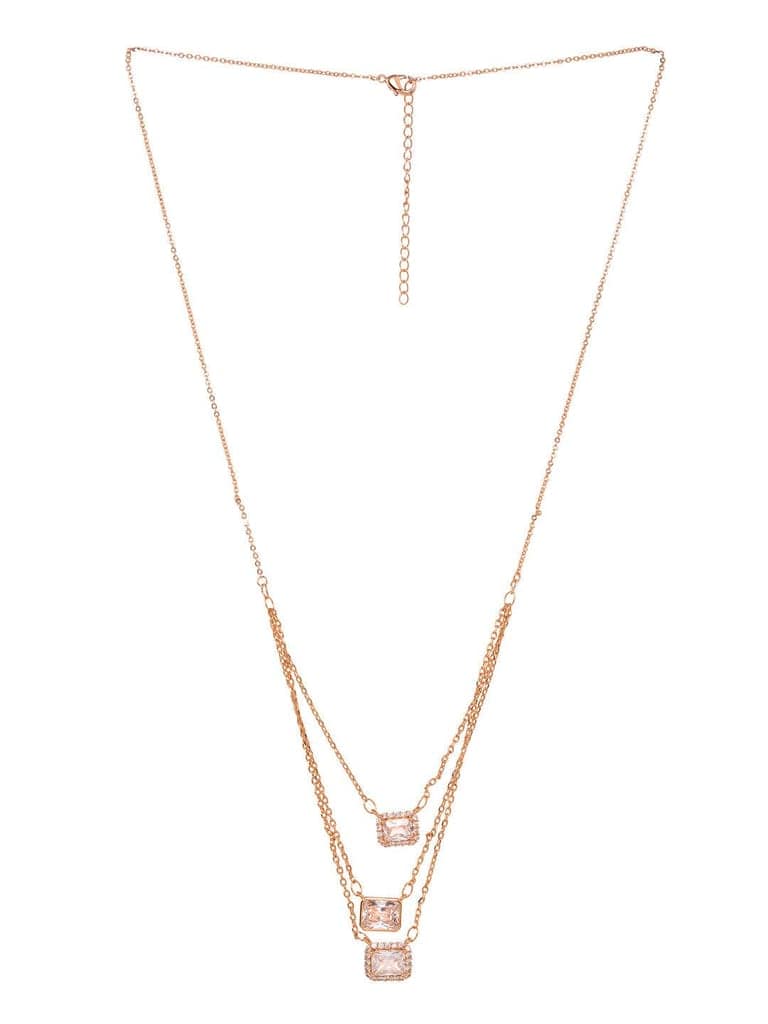 Gold Toned AD Studded Layered Necklace view 6