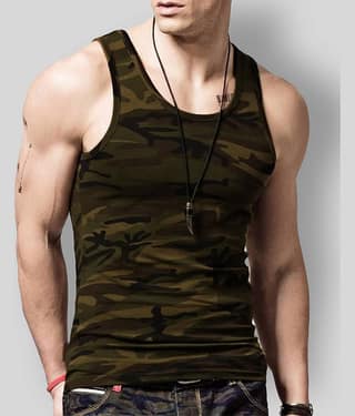 Veirdo Pack of 1 Cotton Sleeveless Vest For Men ( Multicolor )