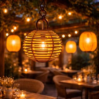 WEEBIZ Jullian7 Wall Lights, Ceiling Lights, Hanging Lights (Pendant Lights), Wall Lights Lamp Shade (Bamboo) view 2