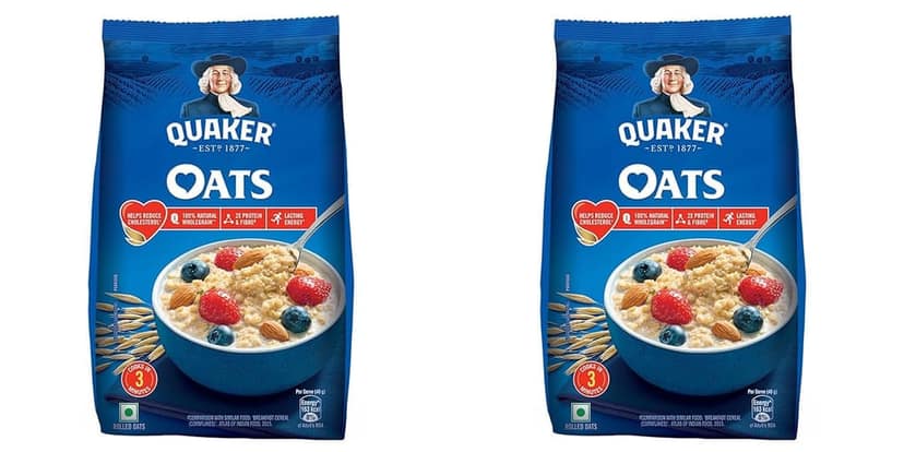 Quaker Oats | Rolled Oats Natural Wholegrain | Nutritious Breakfast Cereals | Dalia Porridge | Easy to Cook | 1 Kg Each | Pack of 2 | 2 Kg Pack