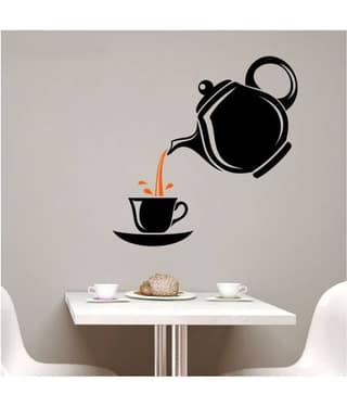 Asmi Collection A Cup of Tea for Cafe, Restaurants, Kitchen Foods & Beverages Sticker ( 60 x 60 cms )