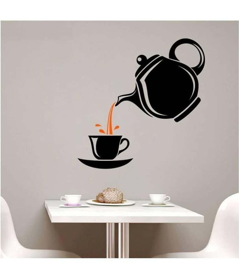Asmi Collection A Cup of Tea for Cafe, Restaurants, Kitchen Foods & Beverages Sticker ( 60 x 60 cms )