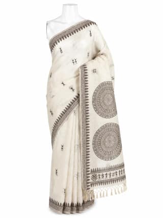 Tussar Cotton Sambalpuri Saree with Mandala Motifs