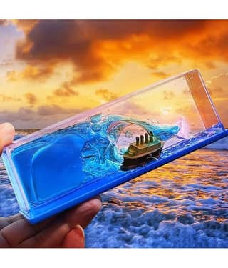 Moving Titanic Liquid Wave Cruise Ship for Desktop, Living Room, Office, Satisfying, Mind Calming, Smooth Movement