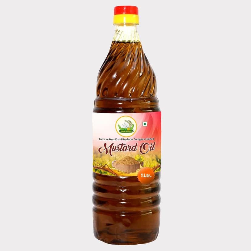 Mustard Oil 1 Ltr by Arms Krishi – Pure & Authentic kachi Ghani Sarso Ka Tail.