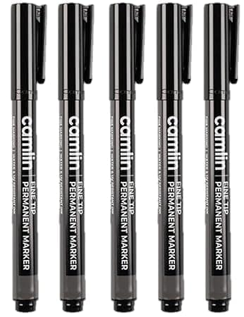 Camlin Fine Tip Permanent Marker, Black, Pack of 6 Camlin Permanent Marker, Fine Tip, Black, 6 Count* Camlin Fine Tip Permanent Marker, Black (Pack of 6)