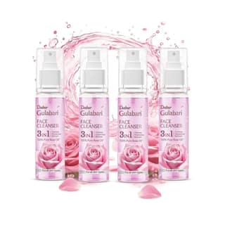 Dabur Gulabari Rose Glow Face Cleanser - 400ml (100ml*4) | Gentle Cleanser for All Skin Types | Cleaner, Balanced & Hydrated Skin Dabur Gulabari Rose Glow Face Cleanser - 400ml (100ml*4) | Gentle Cleanser for All Skin Types | Cleaner, Balanced & Hydrated